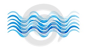 Blue Wavy Water Lines Abstract Pattern, vector design Generative AI