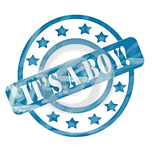 Blue Weathered It's a Boy Stamp Circles and Stars