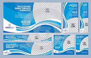Blue Web banners templates