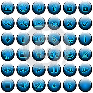 Blue Web Buttons Set