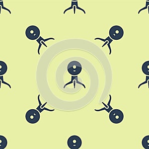 Blue Web camera icon isolated seamless pattern on yellow background. Chat camera. Webcam icon. Vector Illustration