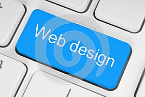 Blue web design keyboard button