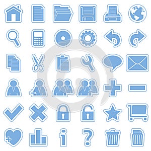 Blue Web Stickers Icons [1]