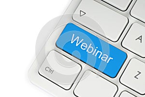 Blue webinar button