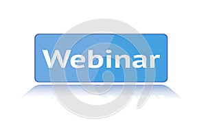 Blue webinar button