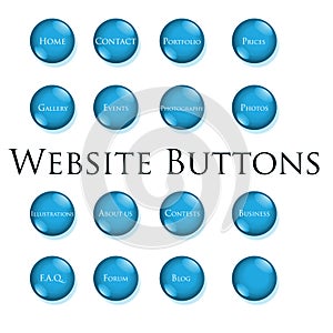 Blue website buttons