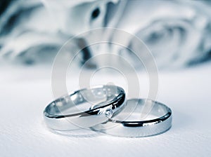 Blue weddingrings photo