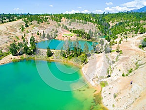 Blue wells aerial view Colombia