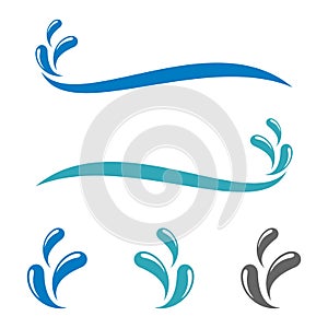 Blue Wet Splash Water Logo Template Illustration Design. Vector EPS 10