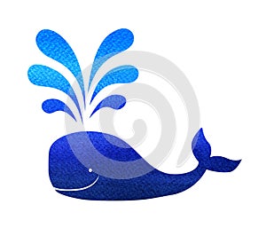 Blue whale with fountain isolated