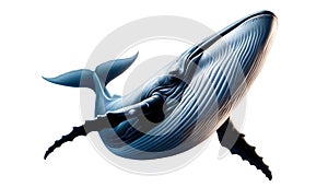 Blue Whale Isolated on White