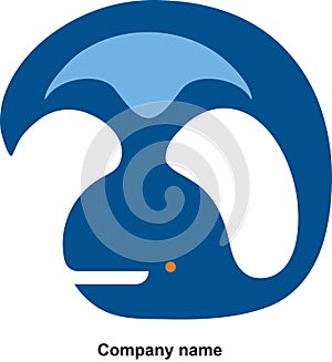 Blue whale logotype illustration