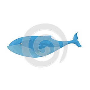 Blue whale vector icon.Cartoon vector icon isolated on white background blue whale.