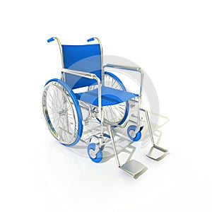 Blue wheelchair lateral view