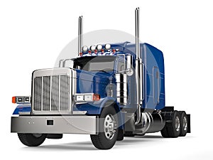 Blue 18 wheeler truck - no trailer photo