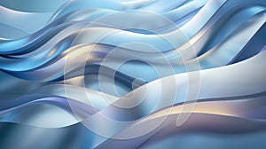 Blue and White Abstract Background With Wavy Lines