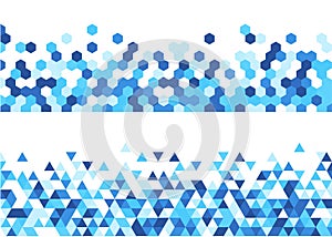 Blue and white abstract banner.