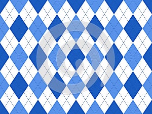 Blue white argyle pattern - seamless background