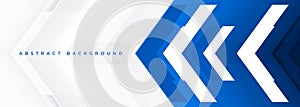Blue and white arrows futuristic technology background concept high-speed movement.