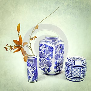 Blue and White Asian Porcelain