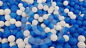 Blue and white balls in indoor playground