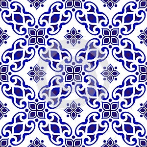 Blue and white batik pattern