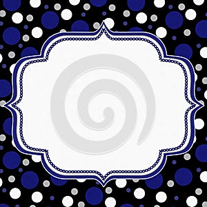 Blue, White and Black Polka Dot Frame Background