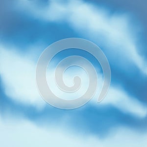 Blue and white blurred abstract background, sky and clouds creative concept