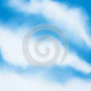 Blue and white blurred abstract background, sky and clouds creative concept