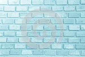 Blue and white brick wall texture background.