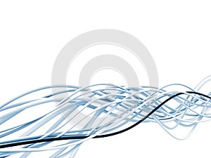 Blue and white cables