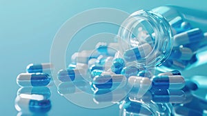 The spilled blue capsules. AI generated