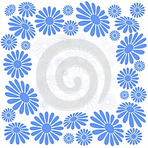 Blue-white chamomiles