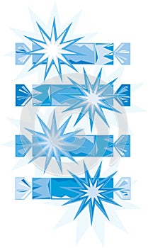 Blue-white christmas crackers (vector)