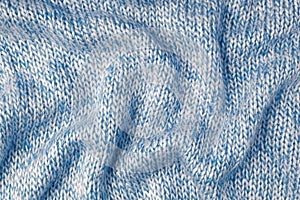 Blue and white color melange knitting cashmere wool cloth texture