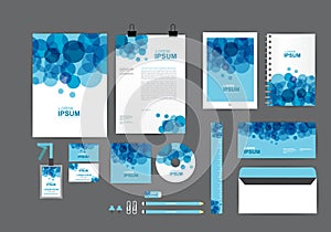 Blue and white corporate identity template for your business