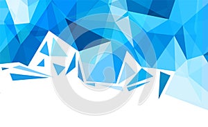 Blue and white crystal abstract geometry background template