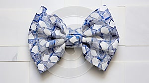 Blue And White Cubist Bow Tie: A Unique Independence Day Gift