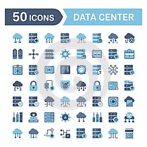 50 Blue and White Data Center Set 50 data center server