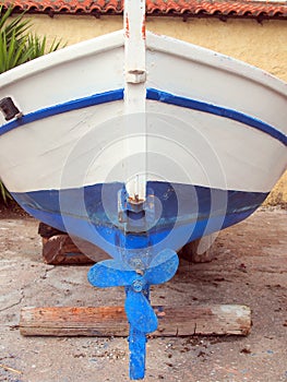 Blue and White Fishing Boat, Caique