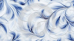 Abstract Floral Pattern On Blue And White Background photo