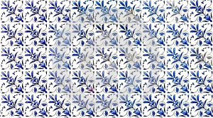 Blue and white floral peranakan tiles