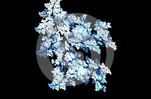 Blue white fractal background. Fantasy pattern texture. Digital art. 3D rendering. Computer generated image