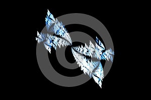 Blue white fractal background. Fantasy pattern texture. Digital art. 3D rendering. Computer generated image