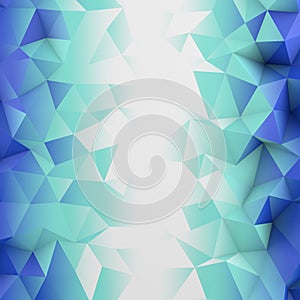 Blue white gradient low poly geometric surface abstract 3D rendering