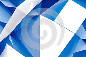 Blue white grey abstract background. Geometric shape, 3d, Geometric pattern design