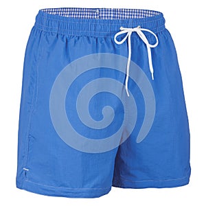 Blue and white with grid pattern men shorts for swimming