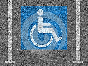 Blue and white Handicap parking symbol