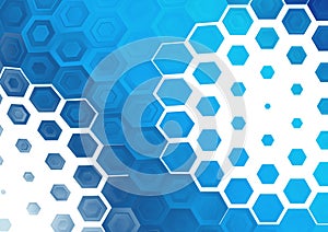 Blue and White Hexagon Shape Background Vector Graphic