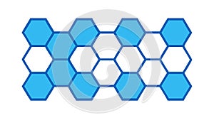 Blue and White Hexagonal Geometric Pattern, vector design Generative AI